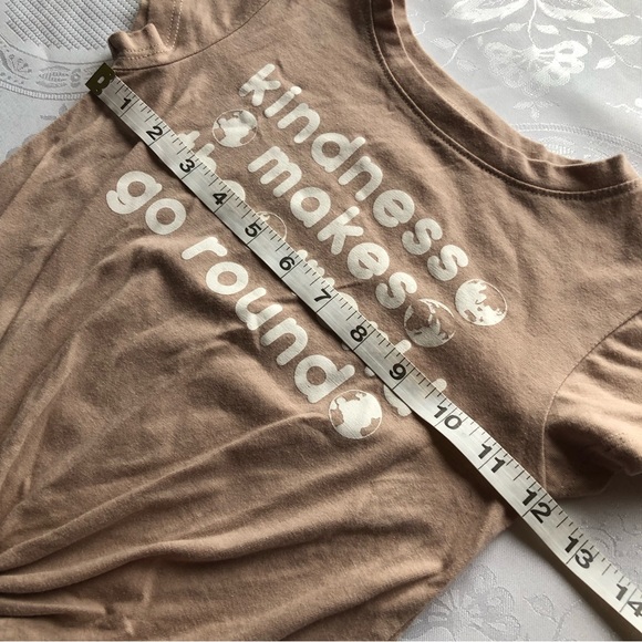 Okie Dokie Girls Size 5T Tan Graphics T-Shirt Short Sleeves Tie-Up Front Tee - Picture 4 of 10